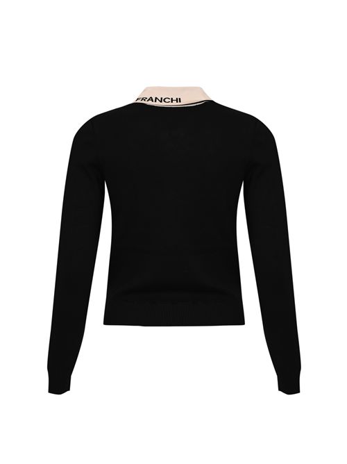 Giacca in maglia con bande in viscosa lucida Elisabetta Franchi | MK66S61E2685